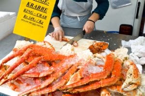 Crab counter at the Bergen Fish Market